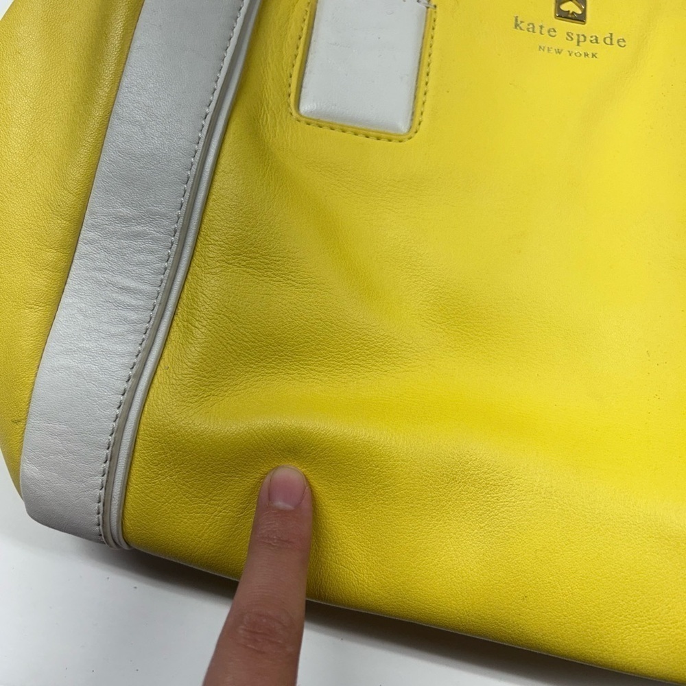 Kate Spade Blake Hudson Street Leather Satchel Crossbody Bag Limonium Yellow - Picture 4 of 12